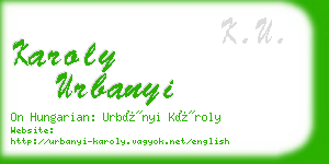 karoly urbanyi business card